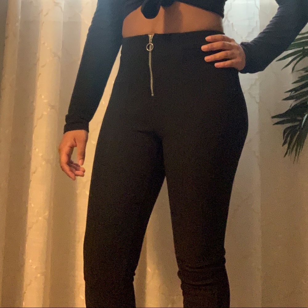 Black zipup leggings